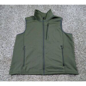 LL Bean ProStretch Fleece Vest Men's 2XL XXL Green Full Zip Performance Pockets